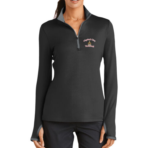 Ladies Dri FIT Stretch 1/2 Zip Cover Up Thumbnail